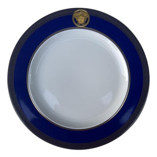 Blue Salad Plate by Versace for Rosenthal, 1990 For Sale