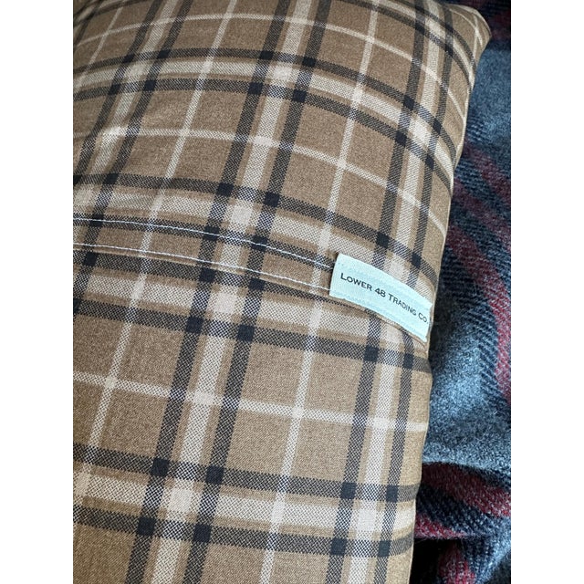 Montana Butte Vintage Pennant on New Woven Throw Pillow For Sale - Image 4 of 4