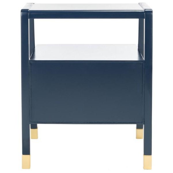 Spritely Home Cove 2 Drawer 1 Shelf Accent Table - Navy/Gold For Sale - Image 4 of 12