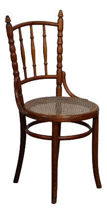 Antique Chair with Wicker Seat from Thonet