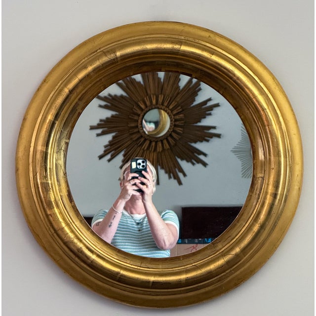 Regency Era Large Round Mirror With Deep Gilt Frame From England (Dia 26 1/2 In) For Sale - Image 9 of 10