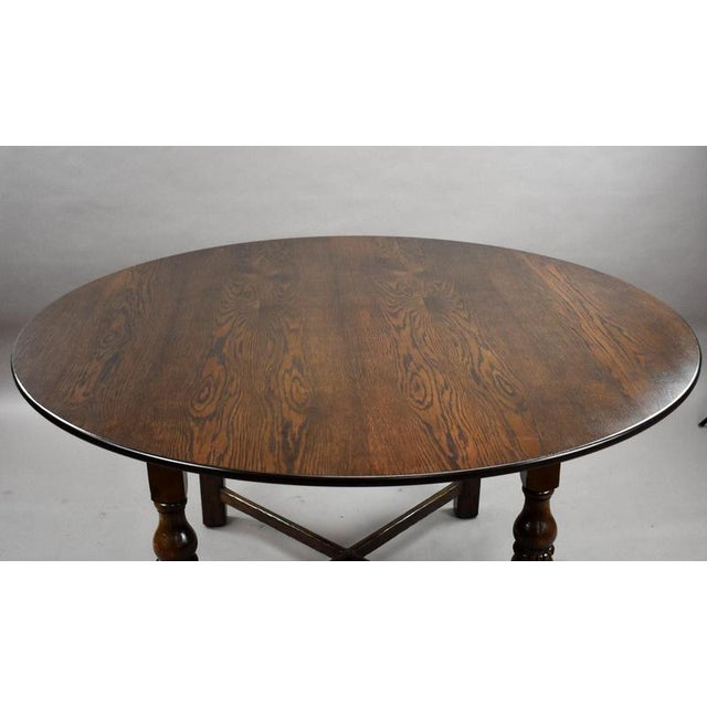 Vintage Oak Draw Leaf Dining Table and Chairs, 1920, Set of 5 For Sale - Image 9 of 10