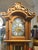 Long Vintage Pendulum Clock in Mahogany with Carved Decorations and Roman Number Dial, 1980s For Sale - Image 4 of 7