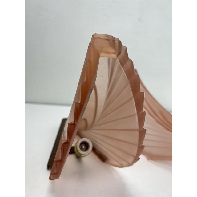 Art Deco French Geometric Frosted Glass Wall Sconces, 1930s, Set of 2 For Sale - Image 18 of 18