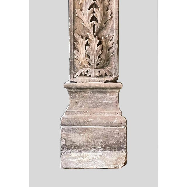Beige Antique Italian Renaissance Style Marble Mantel For Sale - Image 8 of 13