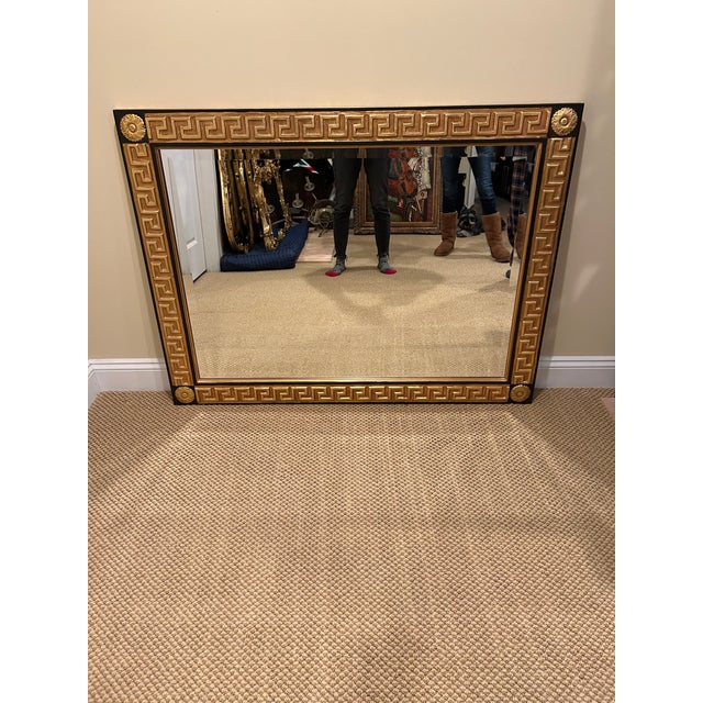 Large Rectangular Greek Key Hollywood Regency Style Mirror For Sale - Image 4 of 10