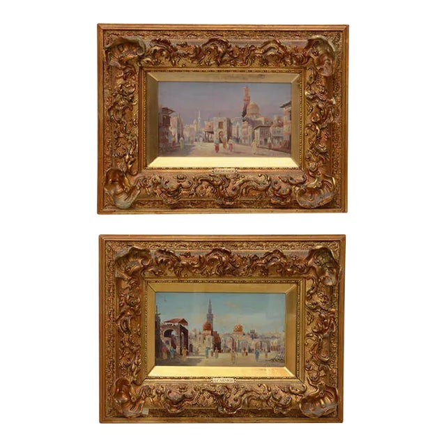 Karl Kaufmann (H Carnier) Orientalist Oil Paintings- Period Gilt Frames-Original 19th Century - A Pair For Sale