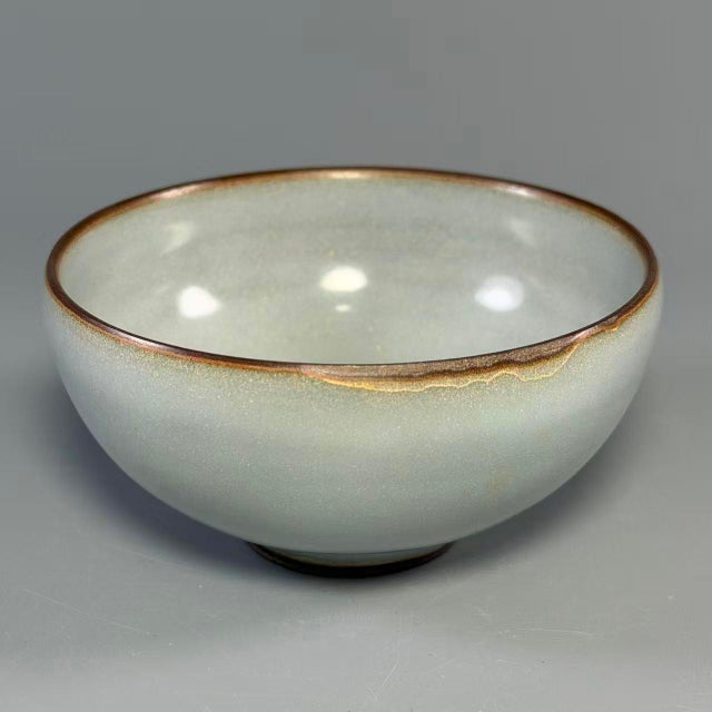 Chinese Antique Chinese Celadon Porcelain Bowl, Vintage Ceramic Tea Bowl For Sale - Image 3 of 5