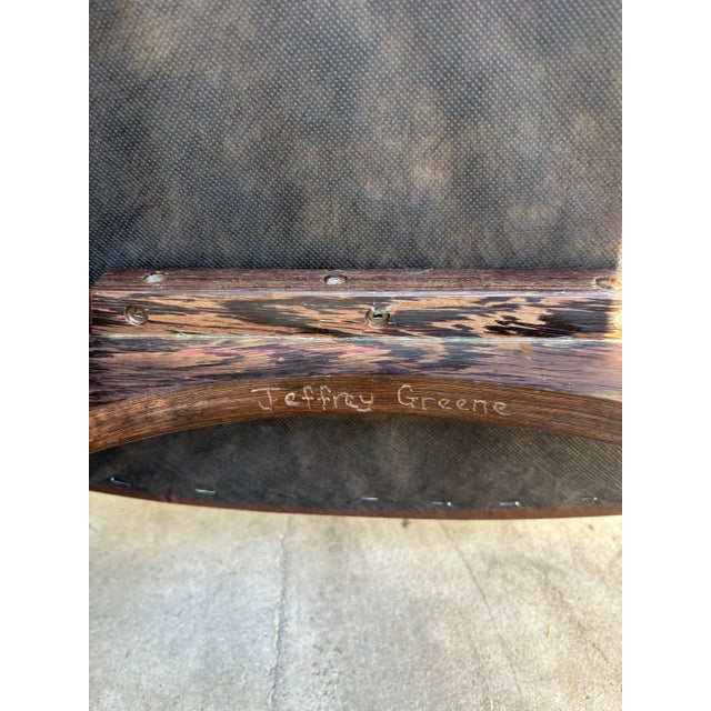 1985 Pair of Jeffrey Greene Palm and Mahogany High Back Dining Chairs For Sale - Image 12 of 12