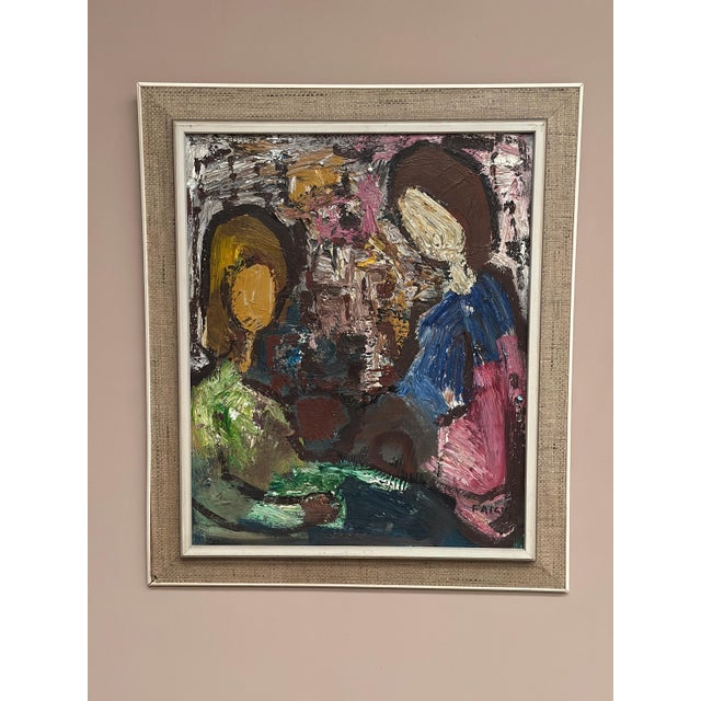 Gösta Falck, Girls in Interior, 1960s, Oil on Canvas, Framed For Sale - Image 10 of 18