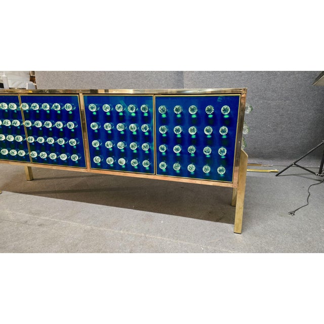 Handmade Italian Brass and Murano Glass Sideboard with 120 Spheres from Justfurnituress SRL For Sale - Image 10 of 12