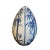 Japanese Large Vintage Blue & White Bamboo Motif Ceramic Chinoiserie Egg For Sale - Image 3 of 4