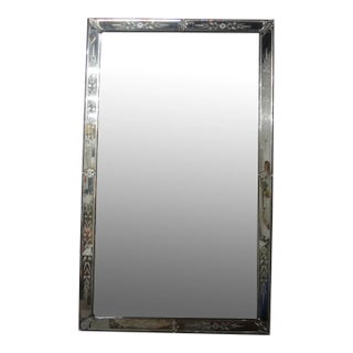 Large 1940s Venetian Mirror, Etched and Beveled For Sale