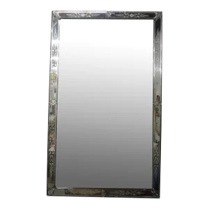 Large 1940s Venetian Mirror, Etched and Beveled