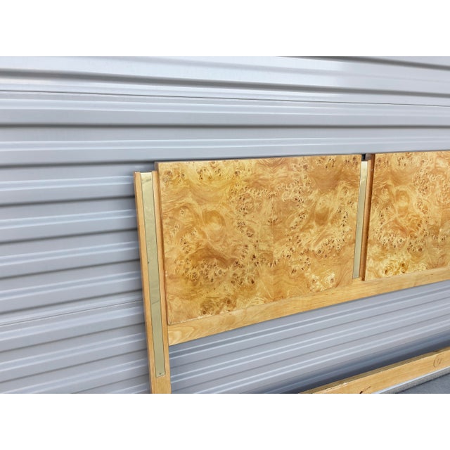 Wood 1970s Mid Century Burl Wood Queen Headboard by Thomasville For Sale - Image 7 of 11