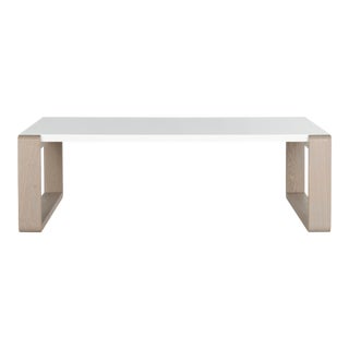 Mid Scandinavian Lacquer Coffee Table in White & Grey For Sale