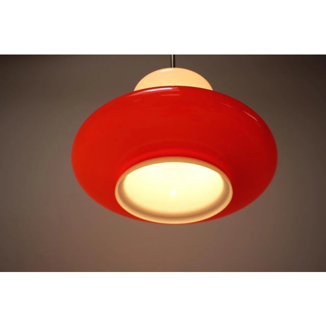 Opaline Glass Pendant Light, Czechoslovakial, 1960s For Sale - Image 10 of 11
