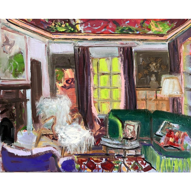 2020s Painting of Interior Shann Spishak Studio "Velvet for the Taking" Original Oil For Sale - Image 5 of 5