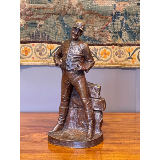 Figurative “Gentleman Rider” Bronze by George Van Der Straeten (1856–1928) For Sale - Image 3 of 10