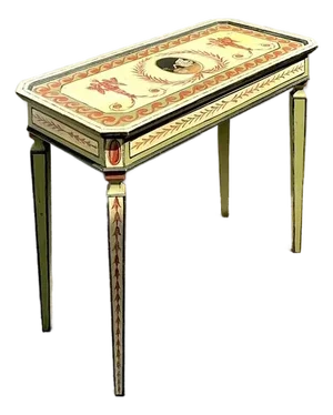 Vintage 1992 Hand Painted Swan Console Table