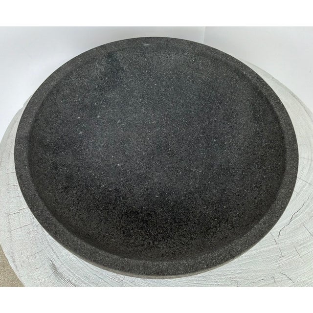 Stylish Organic Modern Dark Gray Indoor/Outdoor Ashen Earth Bowl, showroom floor sample