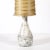 Mid-Century White Glazed Ceramic Table Lamp With Monumental Spun Resin Shade For Sale In New York - Image 6 of 16