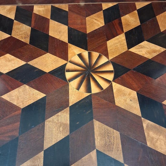 Brown Antique Mahogany Secretary with Inlays, France For Sale - Image 8 of 16