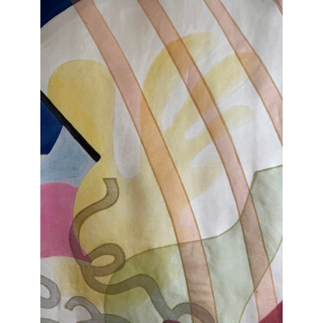 Layered Silk Tapestry Painting by French Artist, Marie Luare-Ilie, 1980s For Sale - Image 12 of 16