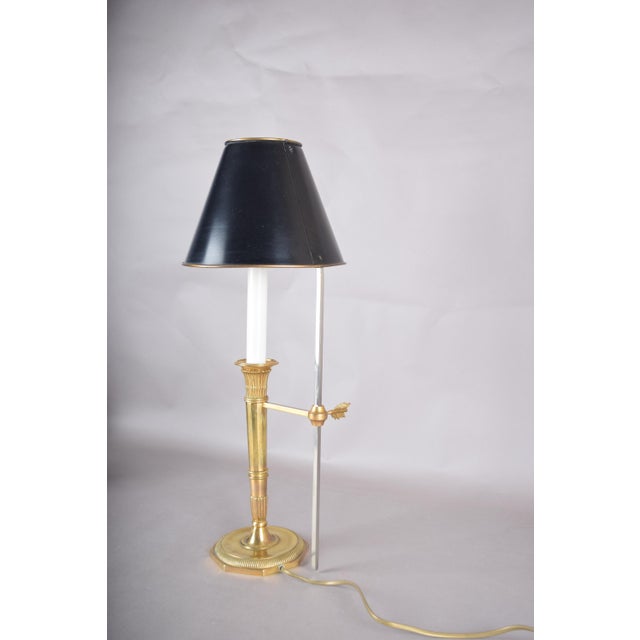 Brass Bouillotte Table Lamp with Adjustable Black Metal Shade, 1950s For Sale - Image 14 of 16