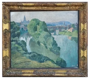 French Artist, View of Montauban in France, 20th Century, Oil on Canvas