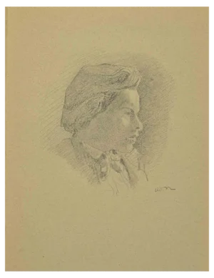 After Odilon Redon, Portrait, Lithograph, 1923