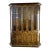 1970s Vintage Mastercraft William Doezema Burled Amboyna Wood and Brass Lighted Curio Display Cabinet For Sale