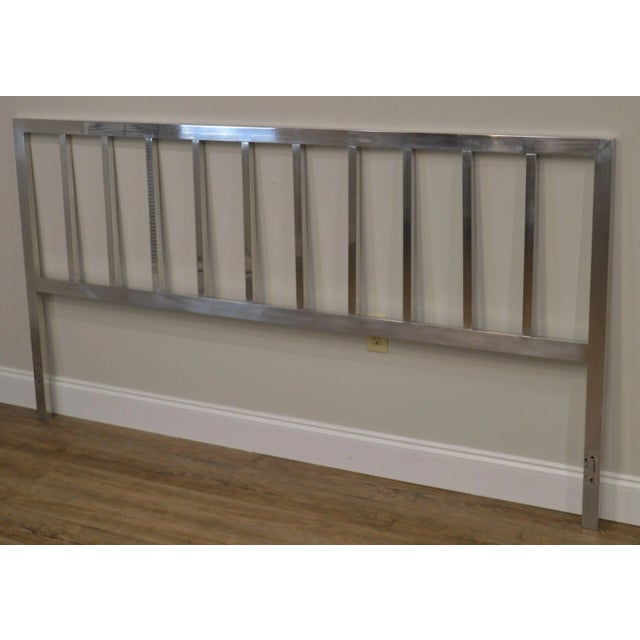 Mid Century Modern Polished Aluminum King Headboard For Sale - Image 4 of 13