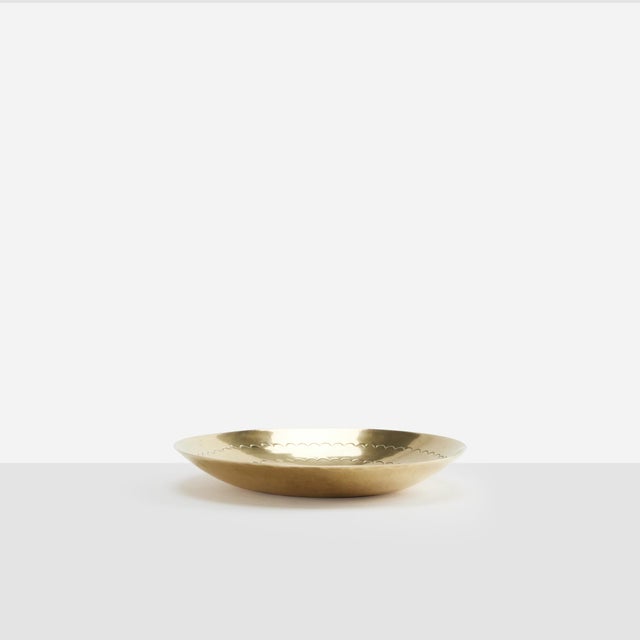 Description Brass Dish by Hayno Focken Germany, c1935 A small hammered brass dish with interior etchings by Hayno Focken...
