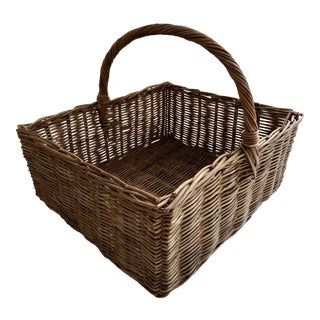 1950s Vintage Large Market Basket For Sale