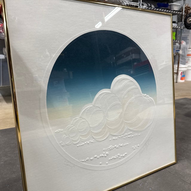 1980s Edward Tompkins Signed Embossed “Spiral” Print – Modernist Textured Framed Artwork For Sale In New York - Image 6 of 6