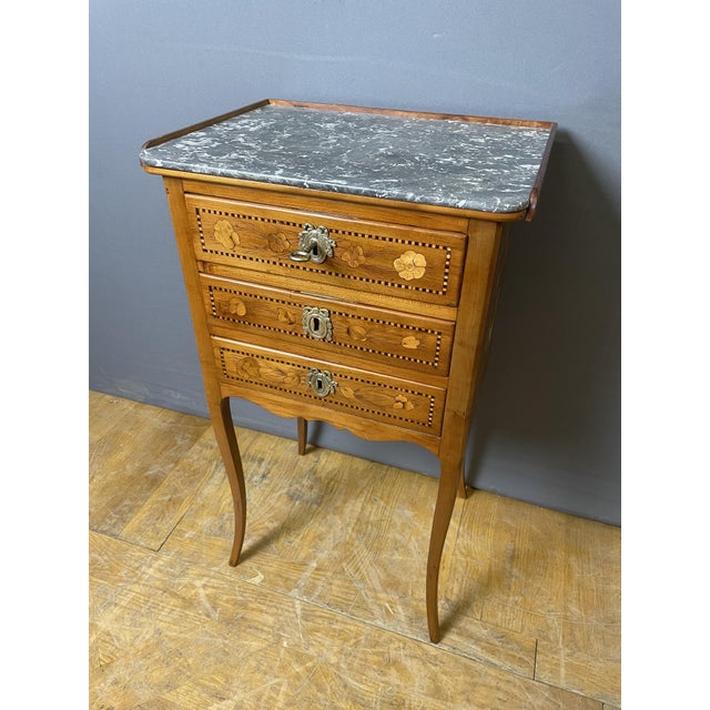 Tan Louis XV Cherrywood Side Table with Drawers For Sale - Image 8 of 8