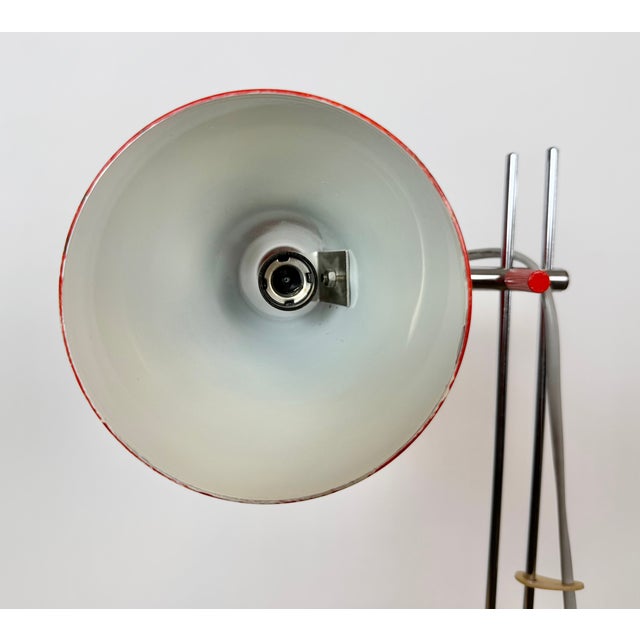 Vintage Red Table Lamp by Josef Hůrka for Lidokov, 1960s For Sale - Image 10 of 18