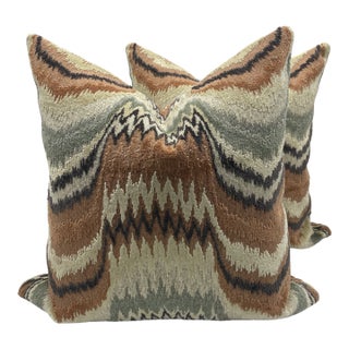Flamestitch Pillows- A Pair For Sale