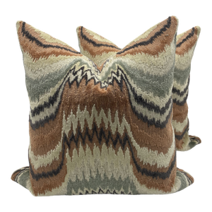 Flamestitch Pillows- A Pair