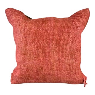 20 x 20 Hemp Pillow Turkish Cushion Natural Pinkish Red Pillow Cushion Cover For Sale