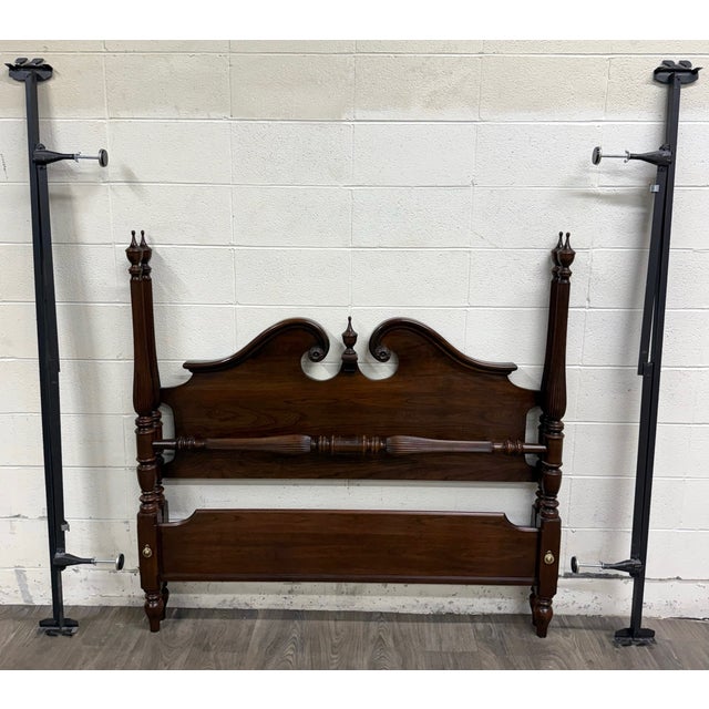 This is a gorgeous vintage Ethan Allen Georgian Court Collection Full sized four poster bed, model 11-5654, finish 225....