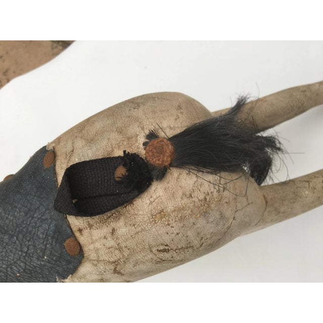 C 1900 Antique Wooden Windsor Grey Painted Hobby Horse - For Sale - Image 11 of 13