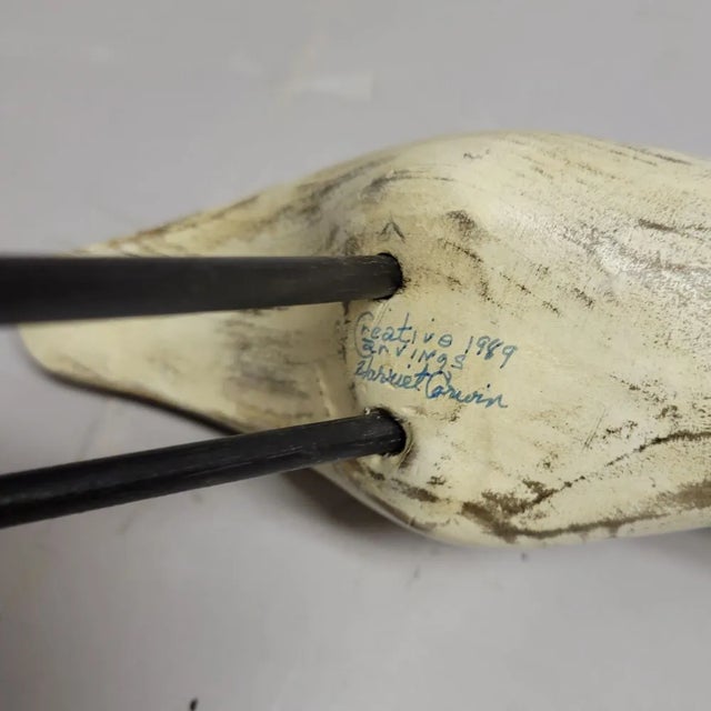 Wood 1989 Wood Bird Shore Bird Carving on Driftwood, Signed Corwin For Sale - Image 7 of 7