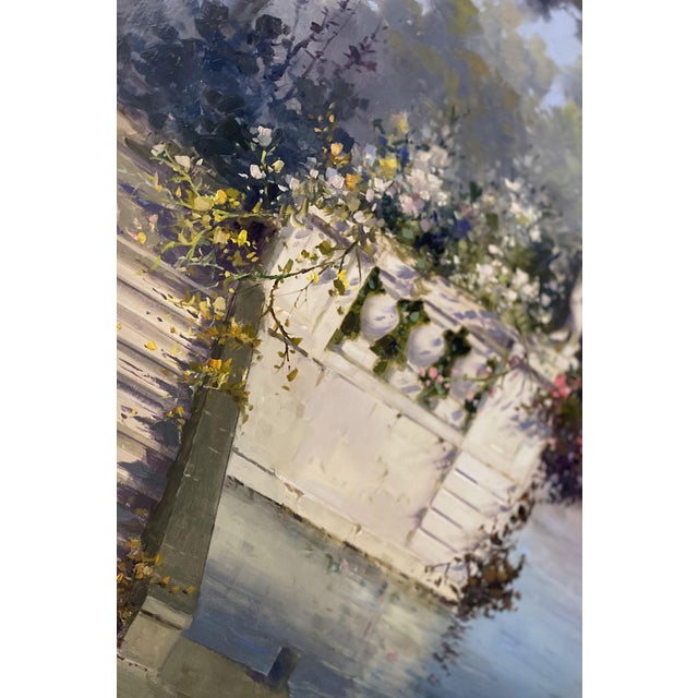 Antonio Celli, Romantic View of the Canal, Oil on Canvas For Sale - Image 4 of 7