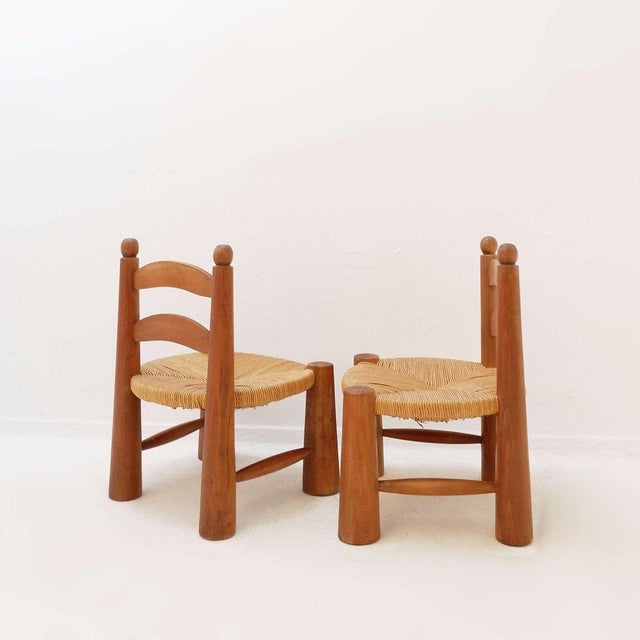 Low Brutalist Chairs by Charles Dudouyt, 1960s, Set of 2 For Sale - Image 12 of 15