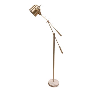Late 20th Century Adjustable Italian Floor Lamp With Marble Base For Sale