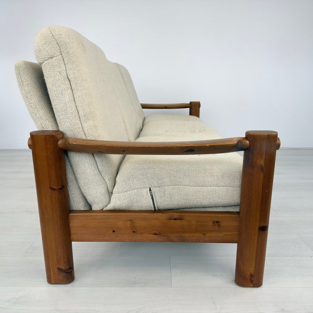 Wood Danish Pine Three-Seater Sofa 1960s For Sale - Image 7 of 13