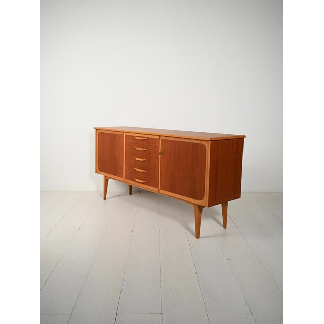 1950s Scandinavian Sideboard in Teak and Oak, 1950s For Sale - Image 5 of 13