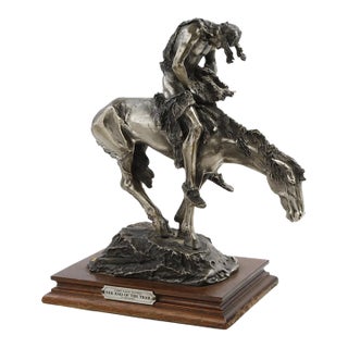 1970s James Earle Fraser the End of the Trail Native American Sculpture Statue Base 10 For Sale